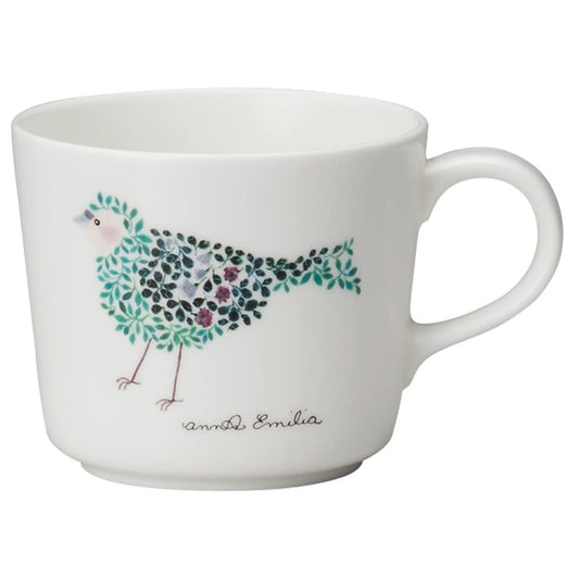 NARUMI Cup and Saucer Set Anna Emilia Bird Tea and Coffee Pair Set 220cc Microwave Safe Dishwasher Safe 96697-23167P