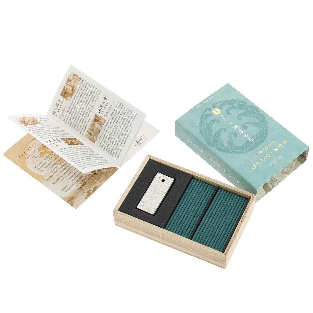 Nihon Kodo Oedo Ko Yuya no Shizuku (Drop of Bath) Stick Incense, 60 Sticks with Holders