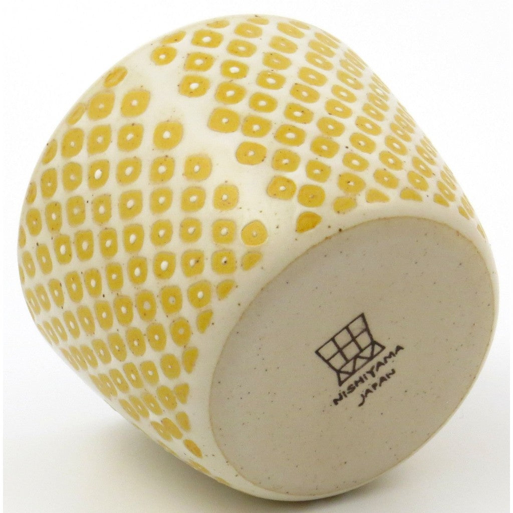 Hasami Porcelain Nishiyama Kiln Frosted Kanoko Long Cup - Yellow, 320ml, Microwave and Dishwasher Safe, Made in Japan