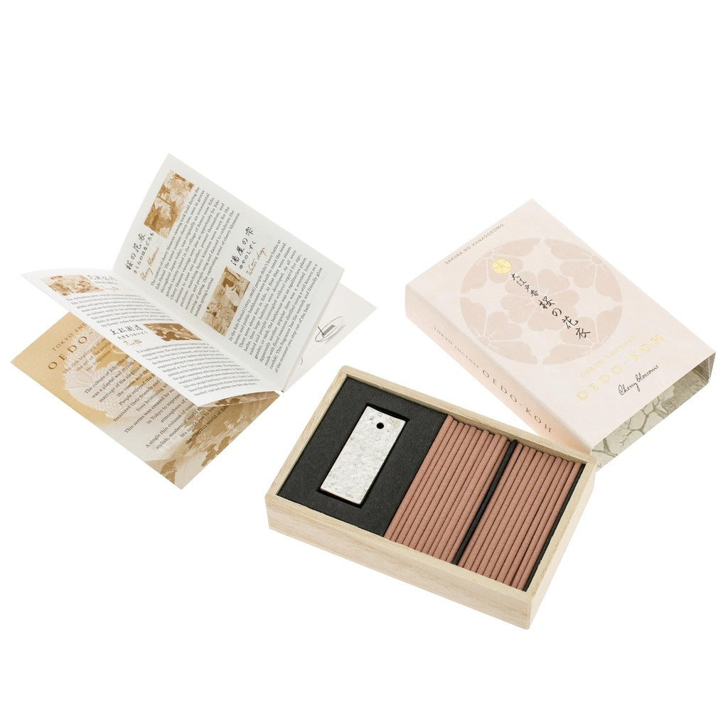 Nippon Kodo - Oedo Incense, Cherry Blossom Kimono, 60 sticks with incense holder included.