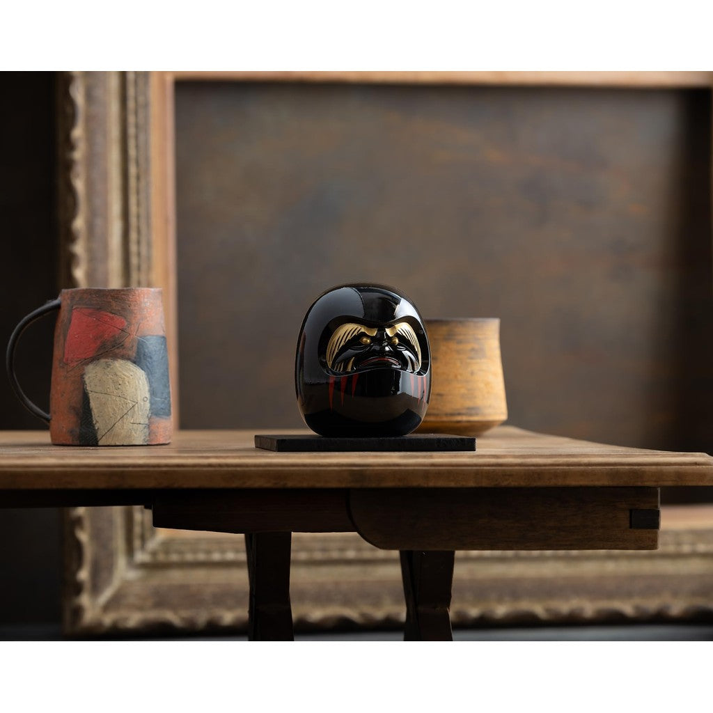 Gingado Black Daruma Lucky Ornament Takaoka Copperware Zen Master Engaku Daishi Made in Japan