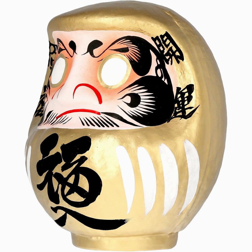 【Shrine-visited Blessing】 Good Luck and Prosperity Takasaki Daruma, approximately 15cm tall, in gold. Good fortune, increased luck, and fulfillment of great wishes. Items: amulet, Takasaki Daruma, Daruma, Dharma (08.Fukuiri Good Luck and Prosperity)