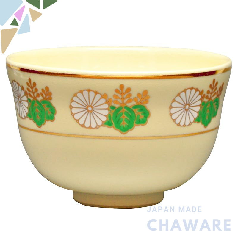 【made in japan】
Miyachi Eikou Matcha Bowl in White - Size: Diameter 12.4cm x Height 7.8cm, Featuring a Kinkei New Chrysa