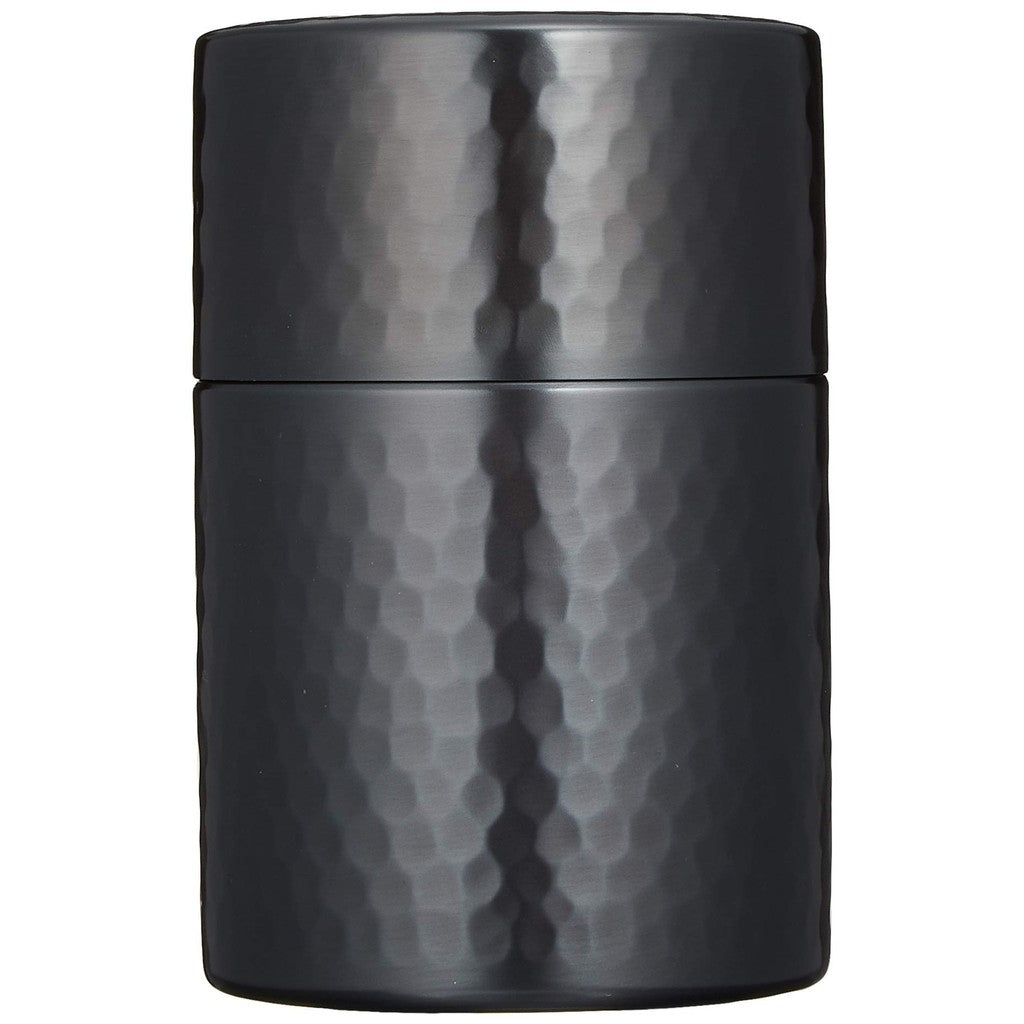 Shinko Metal Tea Caddy, Black Copper Finish, Medium (Capacity: 150g), Pure Copper Black Copper Finish, Hammered Tea Caddy BC-106
