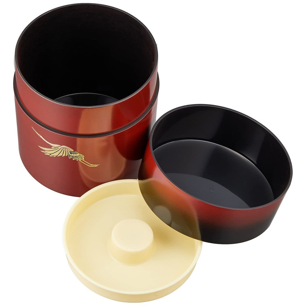 Nakatani Brothers Co. Yamanaka Lacquerware Tea Caddy, Gradation Nezaiko Evening Glow Crane 33-4819