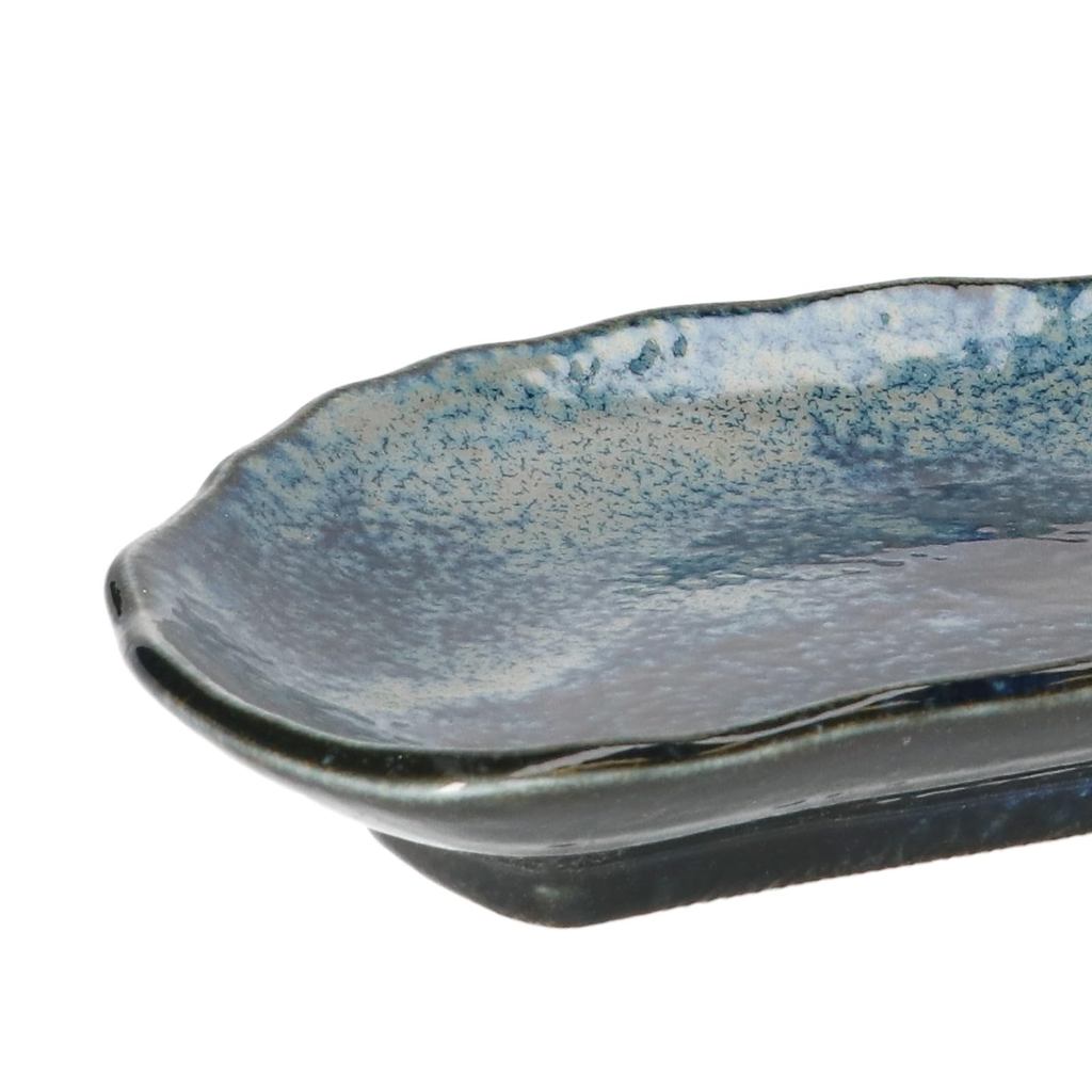 Mino Ware Half-Moon Long Plate – White Slip-Glazed, Dishwasher & Microwave Safe, Made in Japan