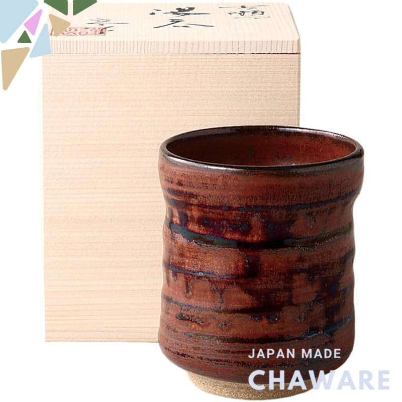 Ale-net Rokubei Seto-yaki Ceramic Yunomi Tea Cup (7.4×7.4×9 cm) - Made in Japan
