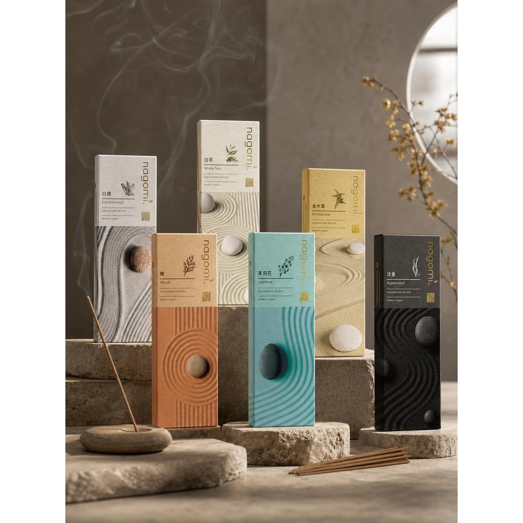 nagomi. Authentic Japanese Natural Incense Sticks – Temple-Inspired Scents for Relaxation, Meditation & Purification (Made in Japan)