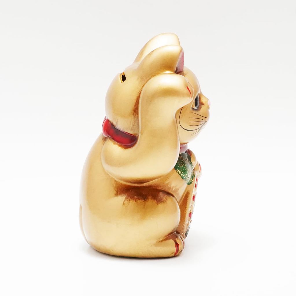 Seto-Yaki Hand-Painted Ceramic Maneki Neko Piggy Bank - 6.3-inch Japanese Lucky Cat Figurine for Home Decor, Good Fortune and Prosperity