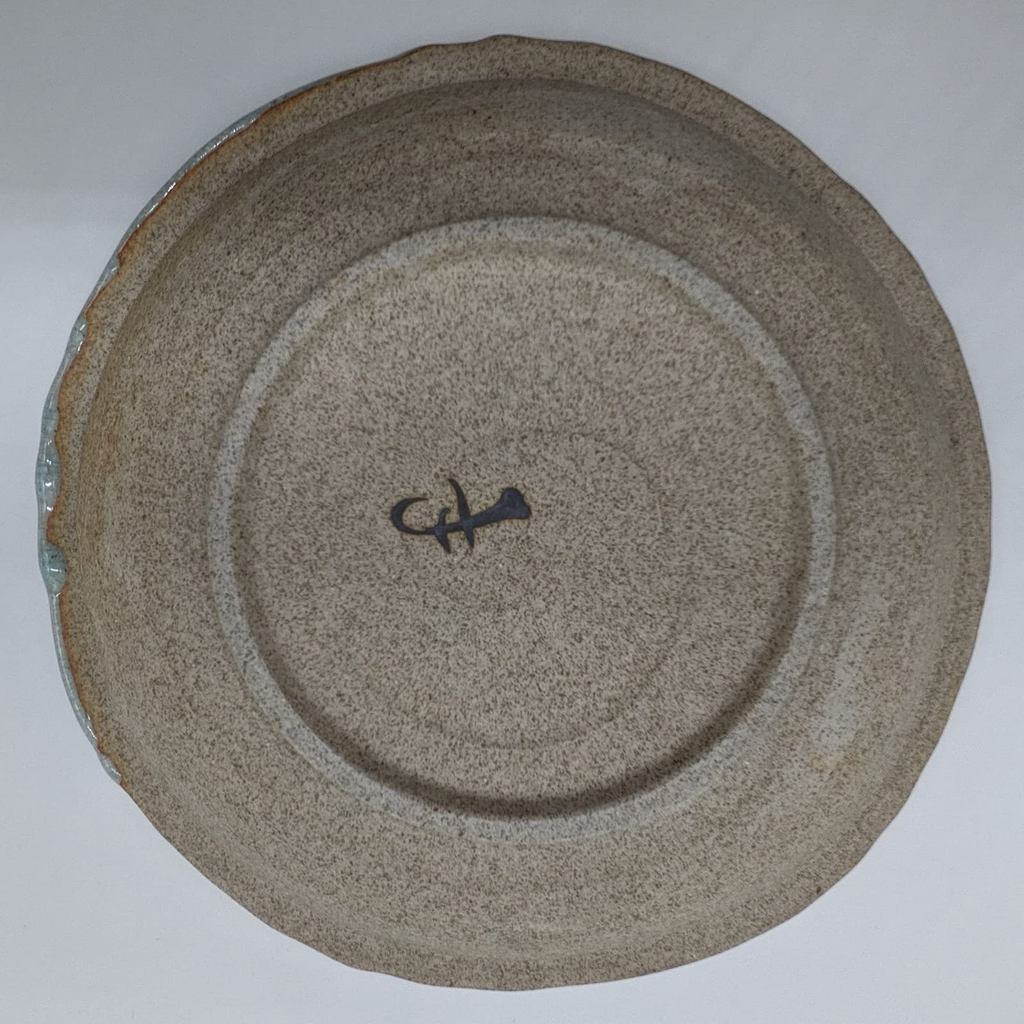 Utsuwa Roan Seto-yaki Shinsen 25cm Curry & Pasta Plate Iga Ash Glaze Gray Made in Japan