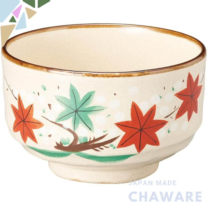 Japanese Matcha Bowl 12xH7.5cm Maple Leaf Tea Ceremony Mino Ware Ceramic Made in Japan