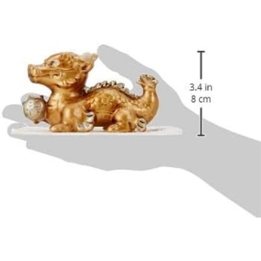 Ale-net Gold Feng Shui Dragon Ornament Seto-yaki Ceramic Japan Lucky Money Charm for Entrance