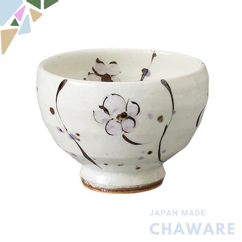 【made in japan】Ceramic Tea Bowl, 10.4×7 cm, Porcelain with Small Flower Design, Matcha Bowl, Cafe Bowl, Made in Mino, Ja