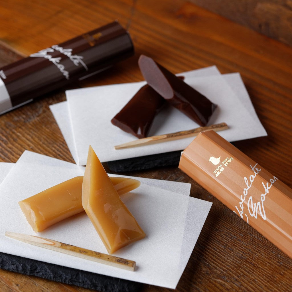 Celebrating 50 Years: COCOA Shop AKAITORI Chocolate Yokan Gift Box with Couverture Chocolate - Perfect for Gifts and Souvenirs! Enjoy the rich taste of our specialty cocoa treats!