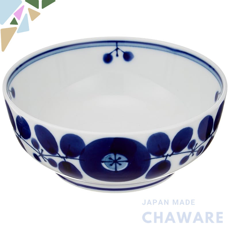Hakusan Porcelain Blue Bloom Bowl S, approximately 12.5×5cm, Made in Japan, Hasami ceramics, ama-753070. Perfect for ser