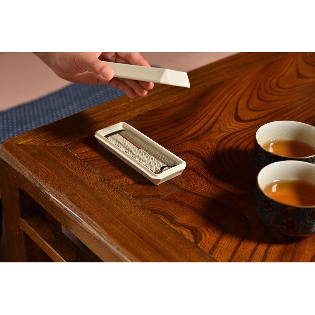 Sunmany Arita Porcelain Incense Holder Tray - Made in Japan, Stylish Compact Turquoise 20x5x3cm