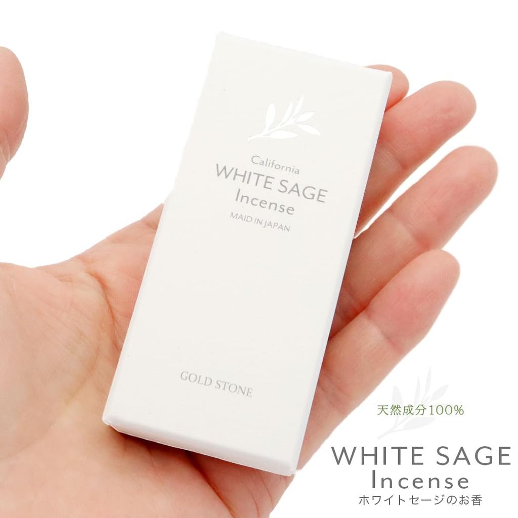 White Sage Smudging Incense Sticks 30-Pack – 100% Natural Japanese-Made Starter Kit with Incense Holder