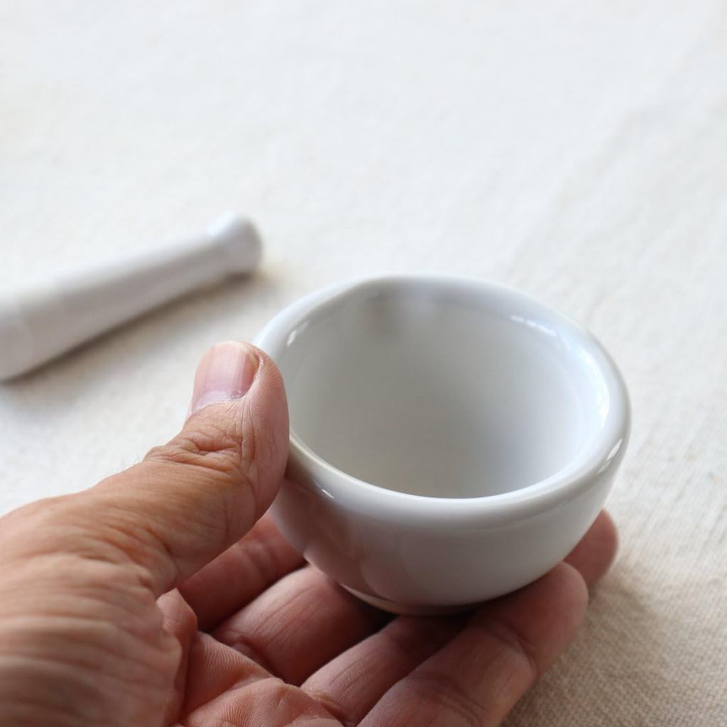 cerapockke 40ml Ceramic Mortar & Pestle - Japan Mino/Seto for DIY Cosmetics, Aroma & Herb Grinding