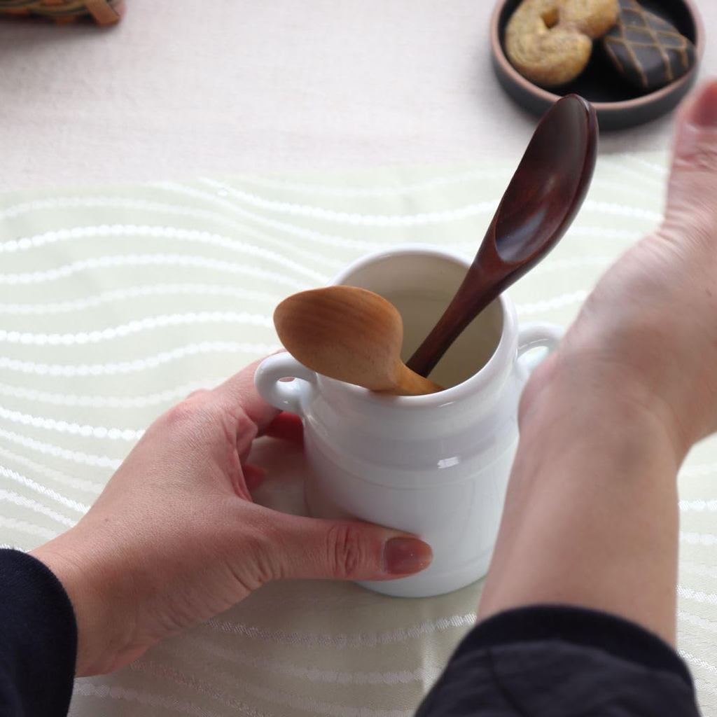 Cerapockke White Garden Seto Ware Ceramic Spoon Container - Made in JP Teaspoon & Chopstick Holder