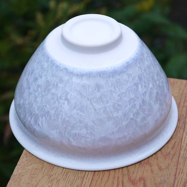 Kyoto ware, kiyomizu ware, Tōan kiln, Matcha bowl, Flower crystal (white) kta826