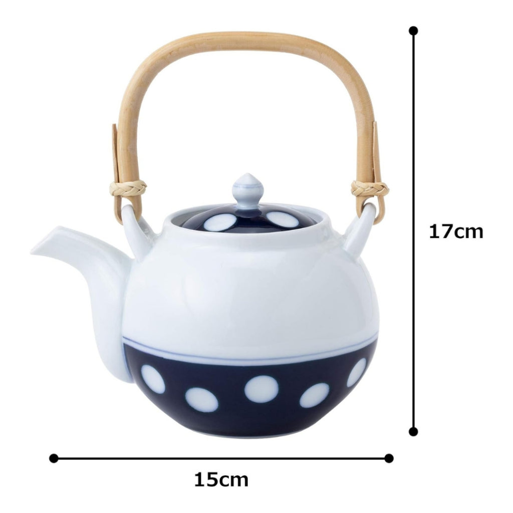Polka Dot Pattern Medium Teapot - Hasami and Arita Ware Collection