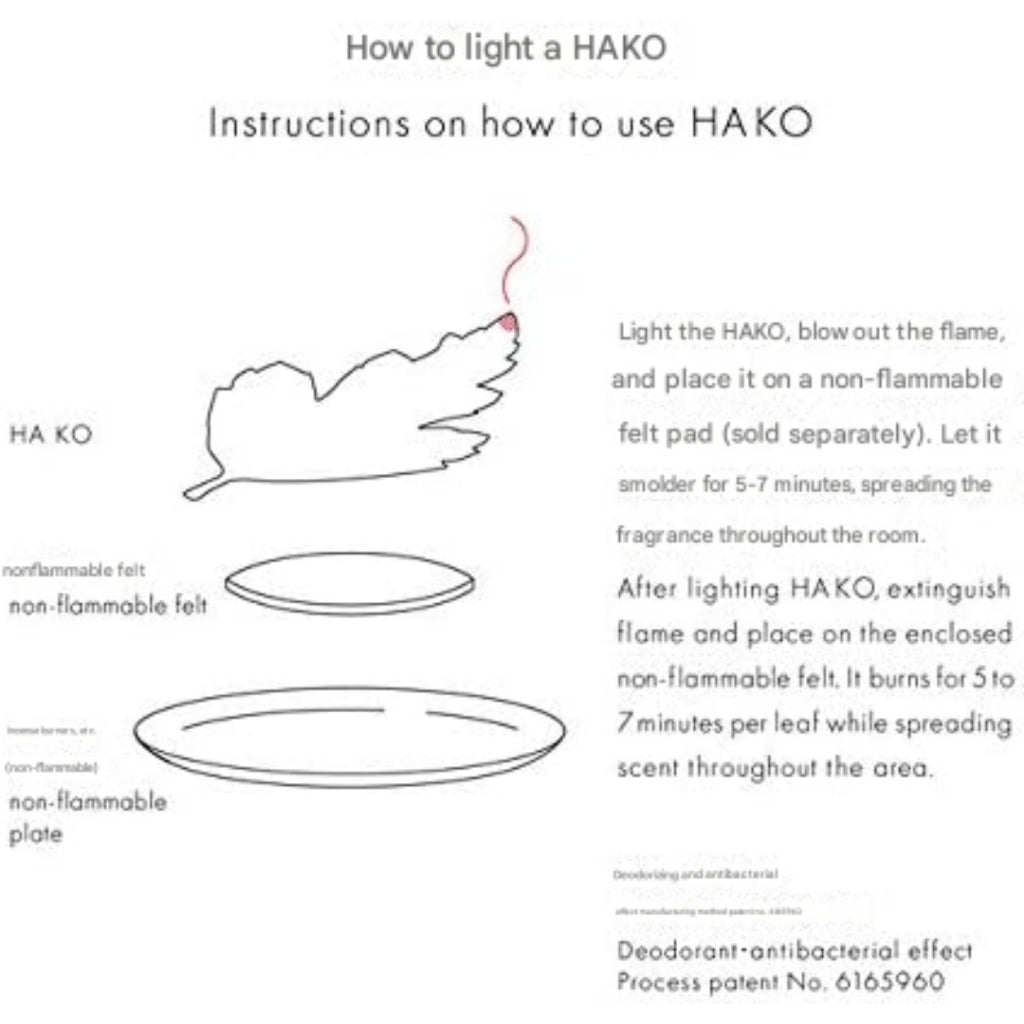 【made in japan】
HAKO Paper Incense - Black Leaf - 6 Sheets - Kunjyudo Japan - Aromatherapy Assortment
