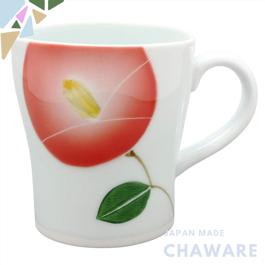 Hamato Hasami Ware Tenryu Kiln Buki Hana Lightweight Mug Red 401688 290ml