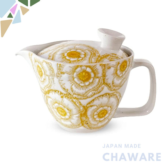J-kitchens Kyusu Teapot, Hasami Ware, Made in Japan, with Tea Strainer, 240ml, Large, for One to Two Persons, Kohiki Peo