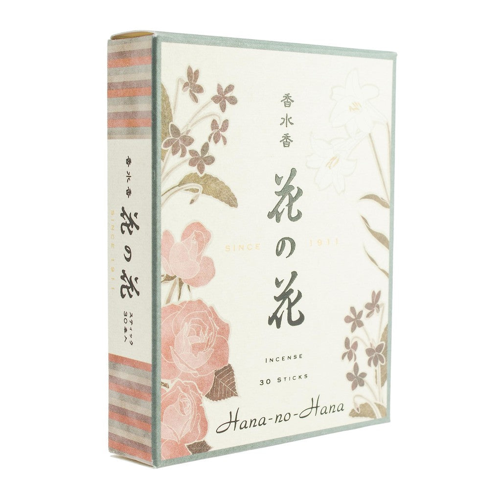 Nihon Kodo Incense Fragrance Flower Set - Three Types with 30 Sticks: Rose, Lily, Violet.