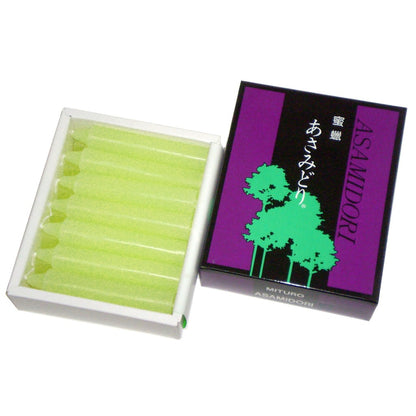 Torii Candles Bee Wax Asamidori, 13 pieces, No. 14 (Green Mark) #100506