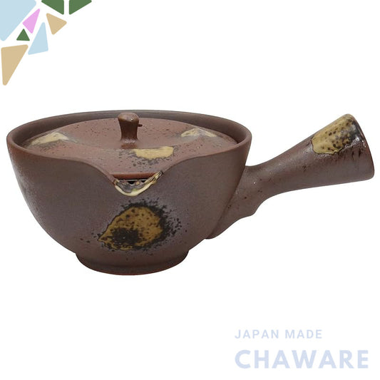 Hasami Porcelain Kogama Umami-Extracting Teapot with Stainless Steel Strainer (Yaki-Shime) - Brown