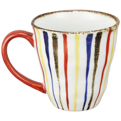 Hogdseirrs Hasami Porcelain Large Mug Cup 300ml, Colorful Jikusa Red, Shōhō Kiln, Made in Japan, 372957