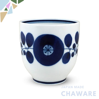 Hakusan Porcelain Tea Cup Blue Bloom Small (approx.) φ7.5×7.5cm 180ml Hasami Ware Made in Japan