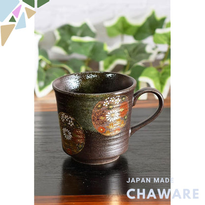 Waza no Kura Stylish Kutani Ware Mug Cup with Gold Flower Design Ceramic High-Quality Brand Tableware Made in Japan Birt
