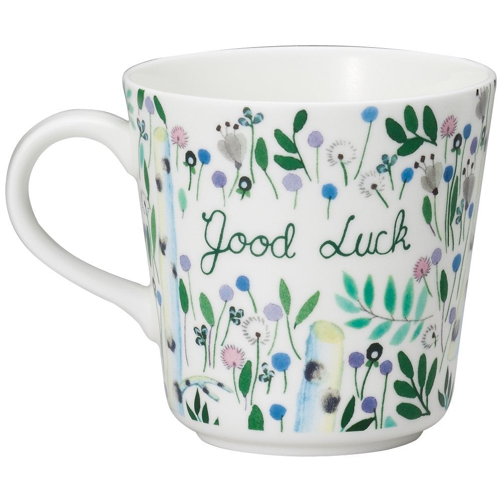 NARUMI Mug Anna Emilia 340cc Good Luck Floral Pattern Cute Large Size Wedding Gift Mother's Day Present Microwave Safe Dishwasher Safe Gift Box Included Wrapped 51948-2923AZ