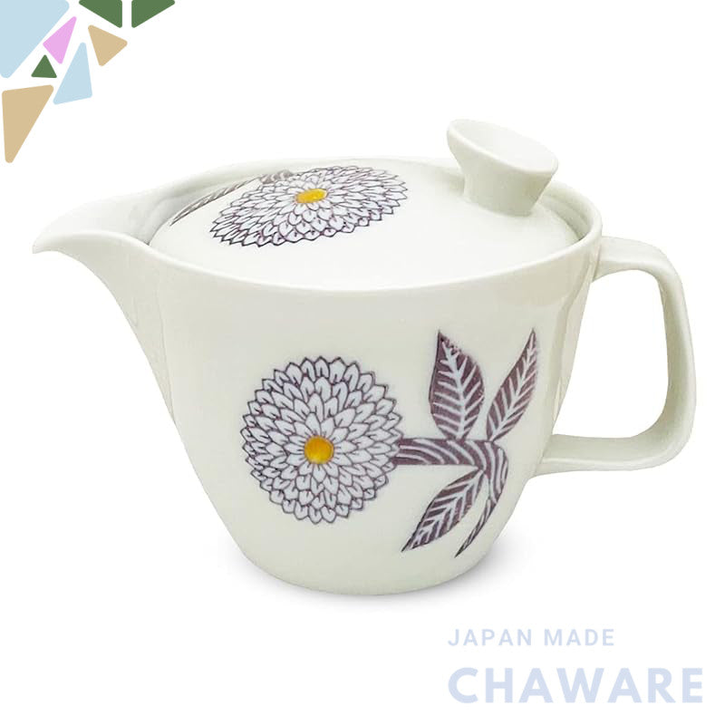 J-kitchens Teapot, Hasami ware, Made in Japan, Large 385ml for 2 to 3 people, Includes tea strainer, Dahlia Purple, Micr