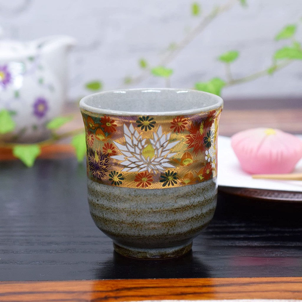 【made in japan】
Stylish Yunomi (Japanese tea cup) - Kutani ware, Honkan-kazume, ceramic, brand, Japanese tableware, made in Japan.