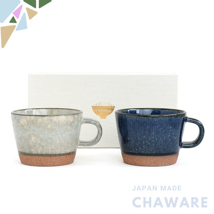 Tatara Mug Pair Set (2 pieces) in Gift Box, Present, Mino Ware, Microwave and Dishwasher Safe, 350ml, Wide Opening, Red 