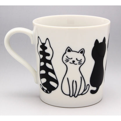 美濃焼 猫デザインマグカップ - 300ml、電子レンジ・食洗機対応