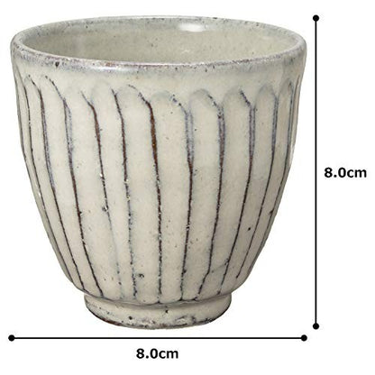 【made in japan】
Marui Seito Shigaraki Yaki Hechimon Yunomi Cup Porcelain White Glaze Carving Diameter approximately 8.5 cm × Height 8.5 cm Made in Japan MR-3-3506