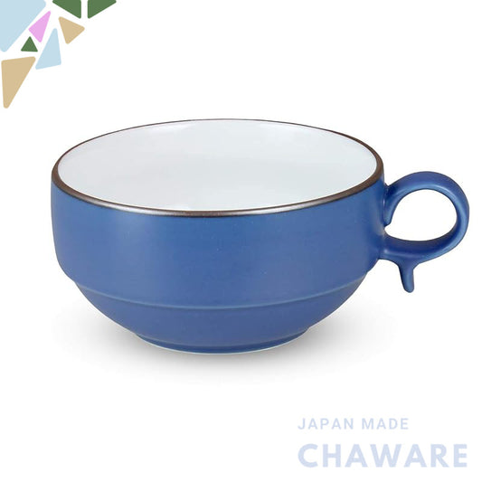 Hakusan Porcelain S-Type Soup Bowl Large Blue Matte (Approx.) φ12×6cm 450ml S-type SOUP BOWL Hasami Ware Made in Japan