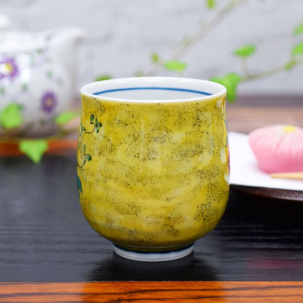 Waza no Kura Stylish Kutani Ware Tea Cup Yoshidaya Kachou Tea Cup/Dish Pottery Brand Japanese Tableware Birthday Gift