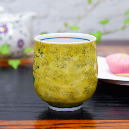 Waza no Kura Stylish Kutani Ware Tea Cup Yoshidaya Kachou Tea Cup/Dish Pottery Brand Japanese Tableware Birthday Gift