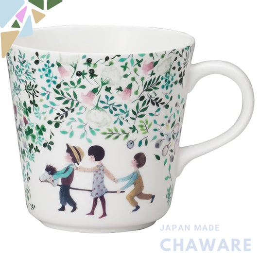 NARUMI Mug Anna Emilia 340cc Have a nice day! Floral pattern, cute, larger size, perfect for gifts, microwave safe, dish