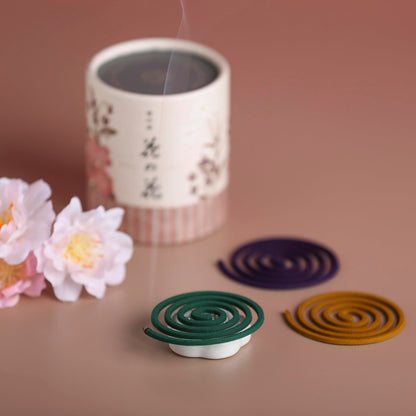Nippon Kodo Fragrance Incense Sticks - Assorted Flower Scents, 12 Bundles of Spiral Sticks