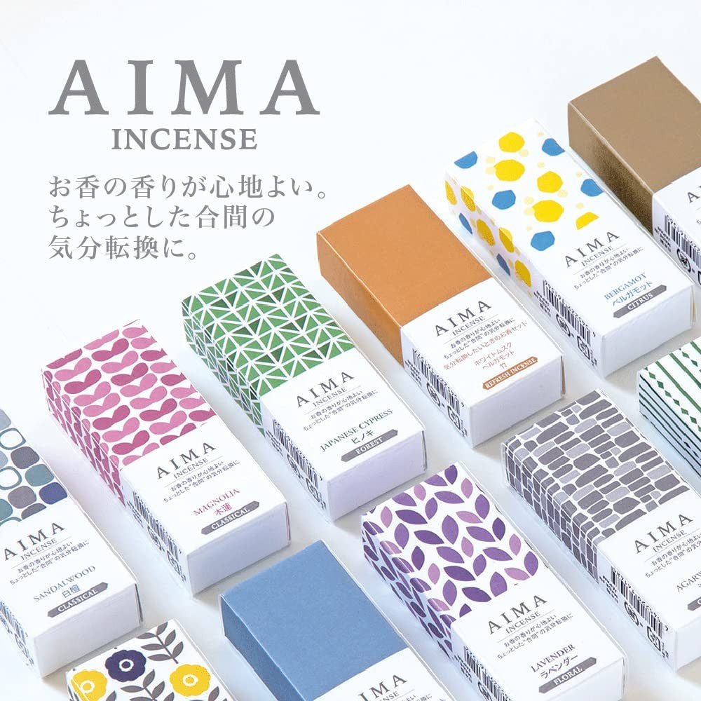 藤栄 AIMA 香るお香スティック ホルダー付き - 15本入り（7cm） - リラックスタイムやギフトに最適