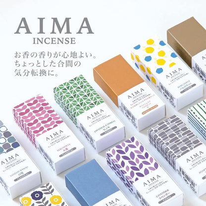 藤栄 AIMA 香るお香スティック ホルダー付き - 15本入り（7cm） - リラックスタイムやギフトに最適