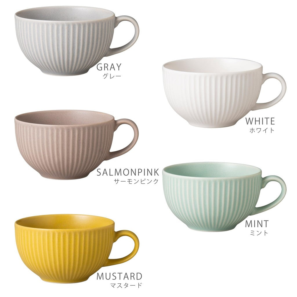 OGURA The Vessel Lightweight Soup Cup Mug Set (390ml) - Microwave & Dishwasher Safe, Made in Japan, 2-Piece Set (Various Colors)