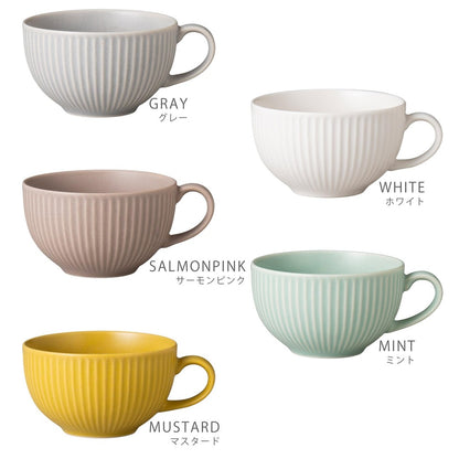 OGURA The Vessel Lightweight Soup Cup Mug Set (390ml) - Microwave & Dishwasher Safe, Made in Japan, 2-Piece Set (Various Colors)