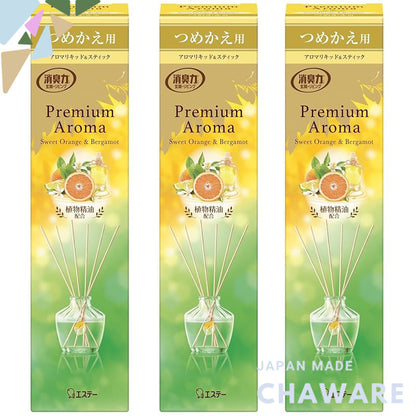 Premium Aroma Air Freshener Refill Bundle - Sweet Orange & Bergamot / Lily & Jasmine - 65mL x 3 Stick Diffuser for Home,